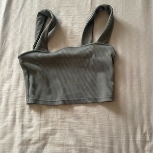 Gray crop top